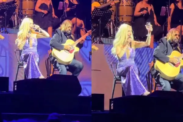 Marisela bebió sobre el escenario ,Captura