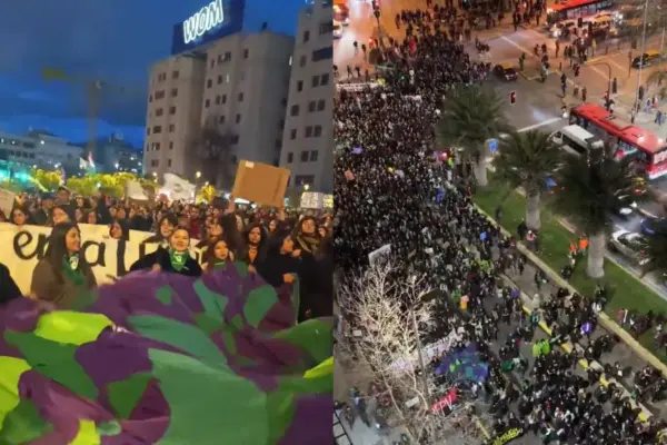 Miles de mujeres en Plaza Italia ,Captura