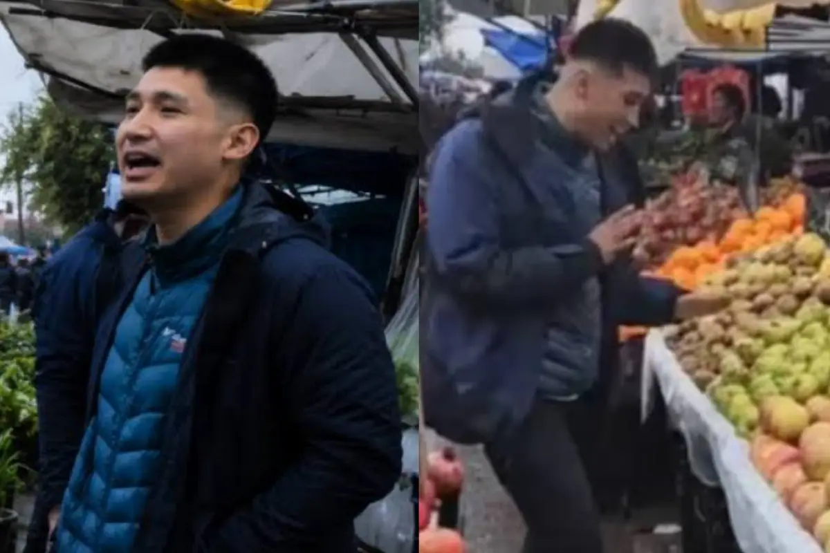 ''El Chino'' fue captado trabajando en la feria , Captura de TikTok