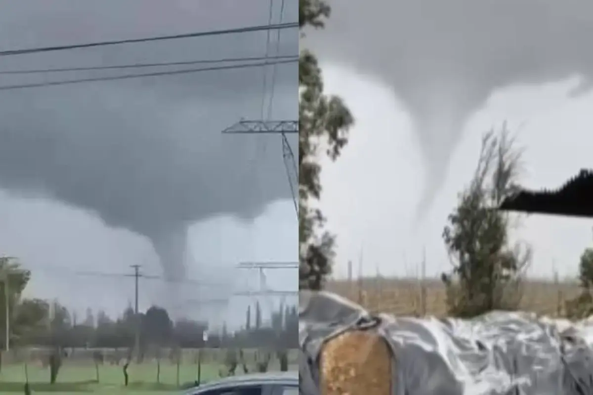 Tornado azota a la región del Ñuble ,Captura de redes sociales