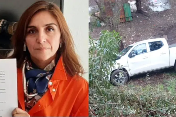 Camioneta de alcaldesa de El Monte sufrió volcamiento ,Redes sociales | X