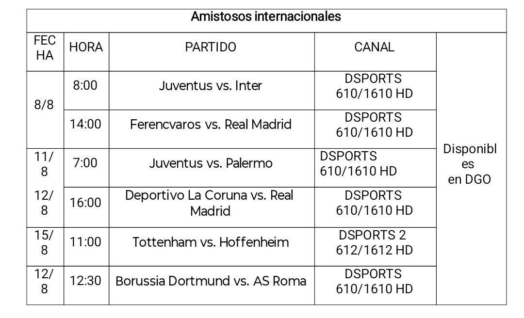 Amistosos internacionales: DSPORTS transmitirá partidos de la pretemporada de fútbol europeo - Captura | DSPORTS