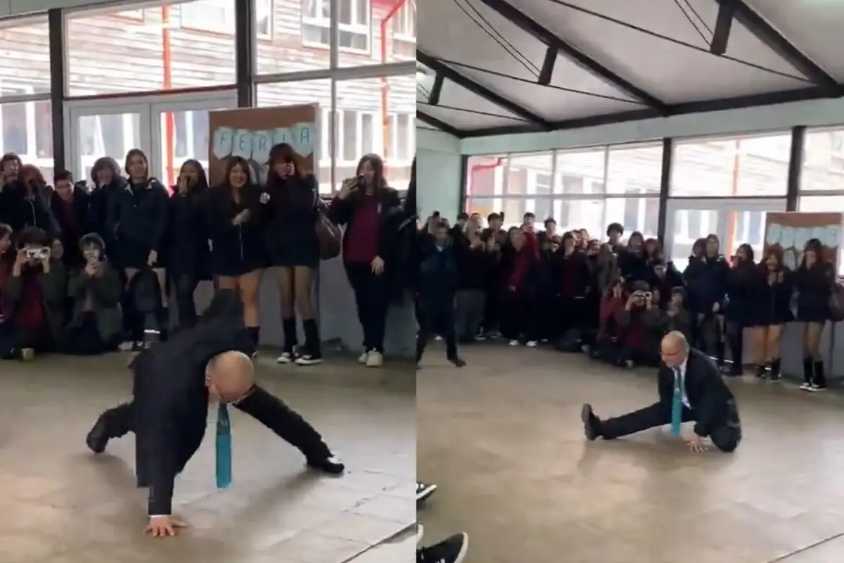 Alumnos aplaudieron a su querido inspector, Captura