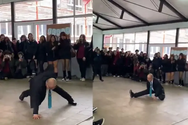 Alumnos aplaudieron a su querido inspector ,Captura