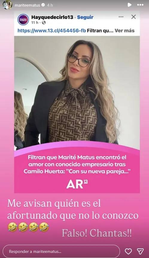 Marité Matus aclara su estado sentimental  - Marité Matus | Instagram