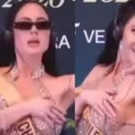 Ignacia Michelson sufrió incómodo destape en el Miss Grand, Captura de redes sociales