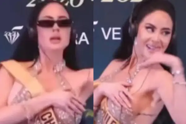 Ignacia Michelson sufrió incómodo destape en el Miss Grand ,Captura de redes sociales