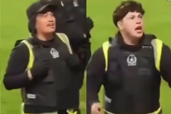Guardias de seguridad respondieron a hinchas ,Captura