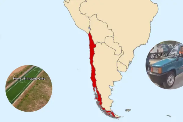 Meme viral sobre Chile ,Montaje LH