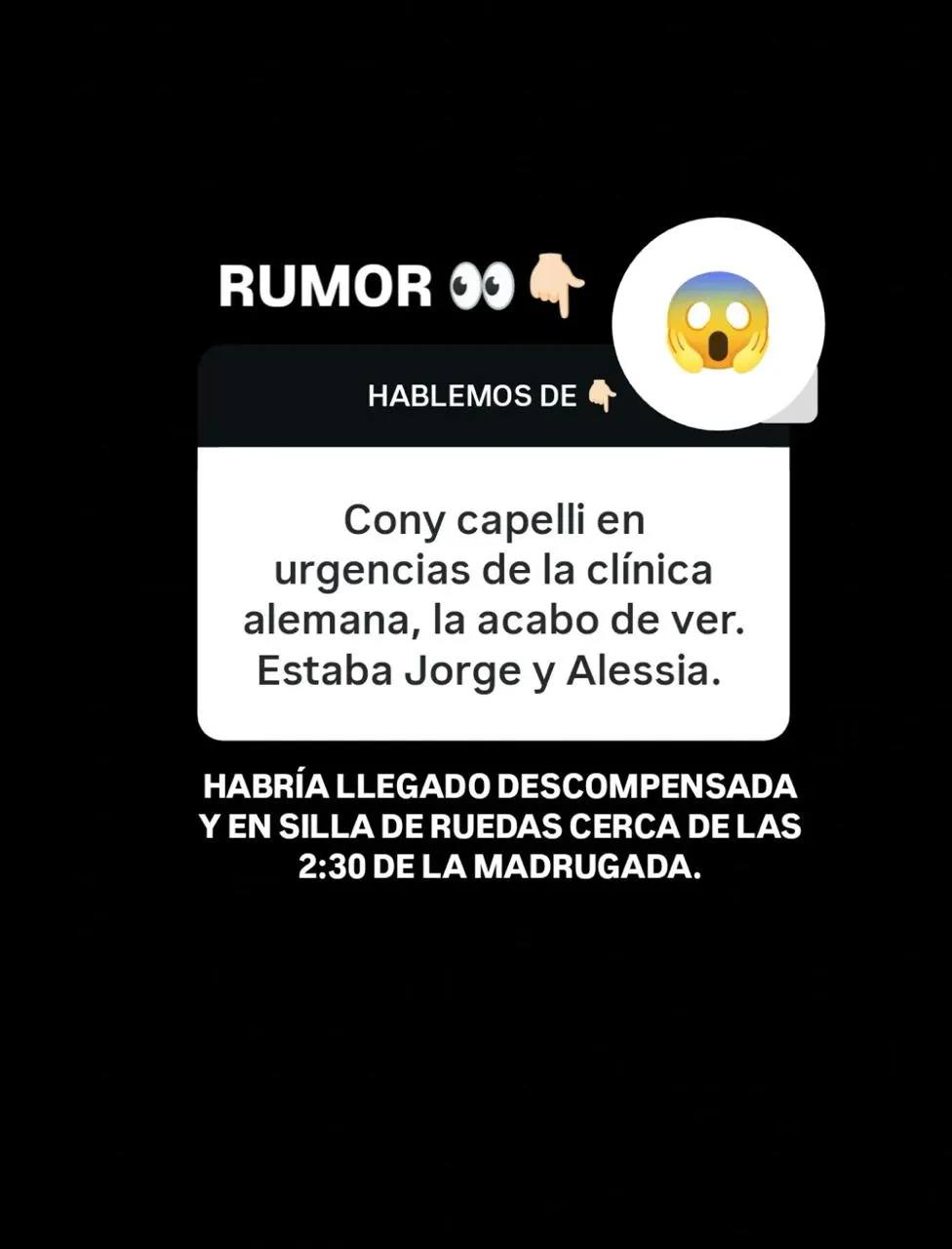 Preocupación por el estado de salud de Cony Capelli - Infama