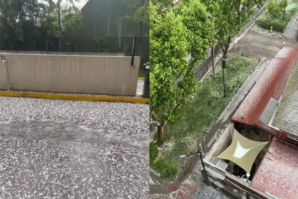Granizos cayeron con fuerza en la capital ,Captura
