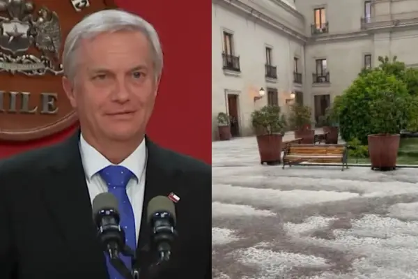 Granizos cayeron con fuerza en La Moneda ,Captura