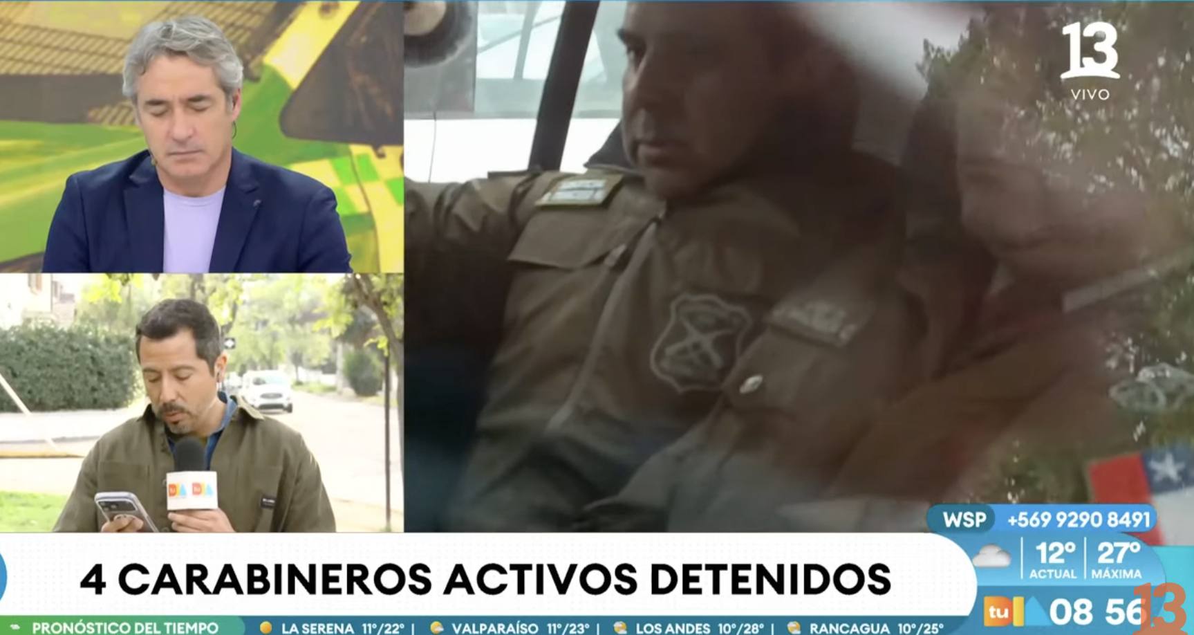 Carabineros presos por robo de autos - Canal 13