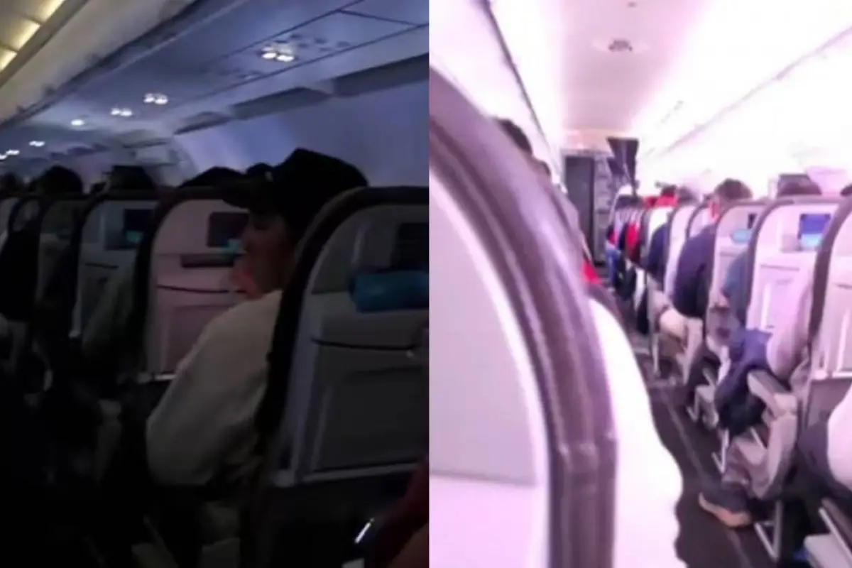 Rayo impactó a avión rumbo a Santiago, Captura de redes sociales