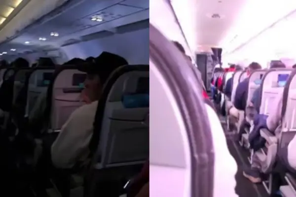 Rayo impactó a avión rumbo a Santiago ,Captura de redes sociales